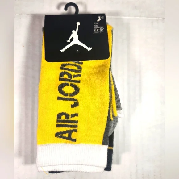 NWT Boy's Jordan 2 Pairs Crew Socks - Picture 1 of 2